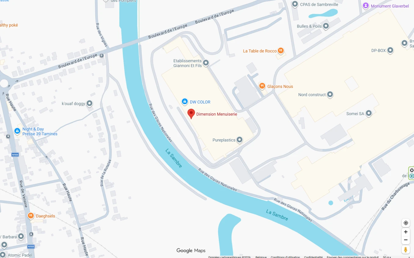 Carte Google Maps Itinéraire Dimension Menuiserie Sambreville